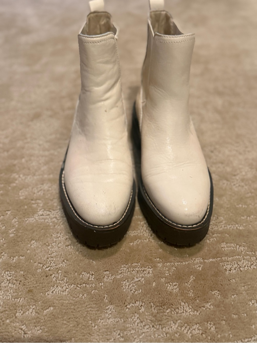 Sam Edelman Cream Chelsea Ankle Boots